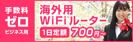 手数料ゼロビジネス用 海外用WiFiルーター 1日定額700円～